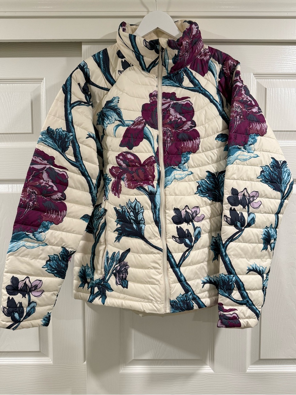 Columbia White Out II Omni-Heat Lightweight Floral Puffer Winter Coat - Picture 2 of 5